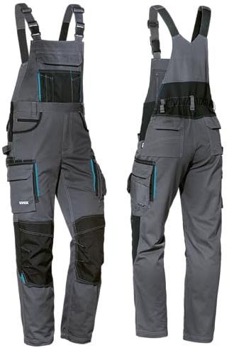 Uvex Tune-up Männer-Cargohose - Latz-Bundhose für die Arbeit - Grau - 52