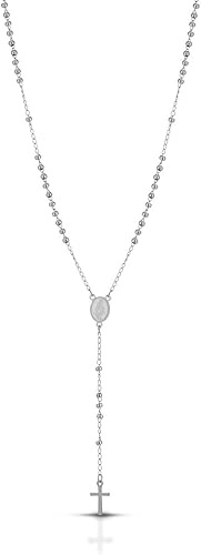 Donipreziosi Collana Rosario Classico in Acciaio Resistente Uomo/Donna Unisex Color Argento