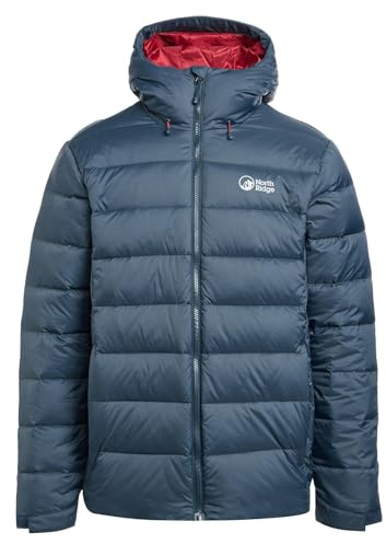 NORTH RIDGE Men's Tech Down II Insulated Jacket with Adjustable Hood, Water Repellent & Durable Ripstop Fabric, Winter Puffer Coat, Ideal for Walking, Hiking & Everyday Casual Wear
