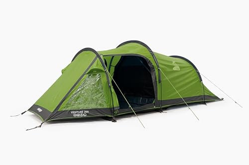 Vango Venture 250 Tunnel Tent [Amazon Exclusive] Separate Bedroom and Large Porch Living Area, Treetops Green