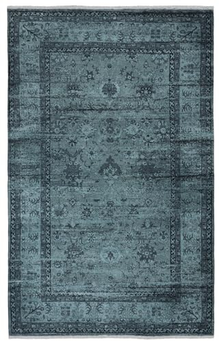TESSO LIVING Moderner Vintage Boho Teppich Laufer - Grün 80 x 150 cm - Maschinenwaschbar und rutschfest Kurzflor Teppich - bringt Wärme in Wohnzimmer und Schlafzimmer