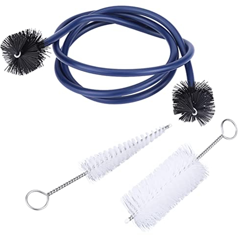 Trompeten Reinigungsbürsten Set, 3 in 1 Kunststoffbürsten Reinigungsset Pflegezubehör für Musikinstrumente für Mundstücke, Kurze Schläuche und Lange Schläuche