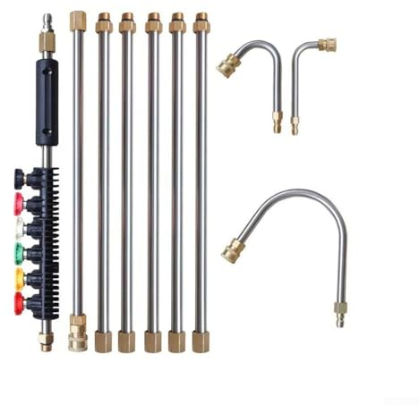 Set di bacchette di estensione per idropulitrice, strumento di pulizia per grondaie, ugello per lancia e sostituzione rapida