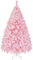 Yaheetech Albero di Natale 154 cm Artificiale Folto Alberi Effetto Realistico con Supporto in Metallo Pieghevole Portatile Decorazione Natalizia per Casa Negozio Rosa