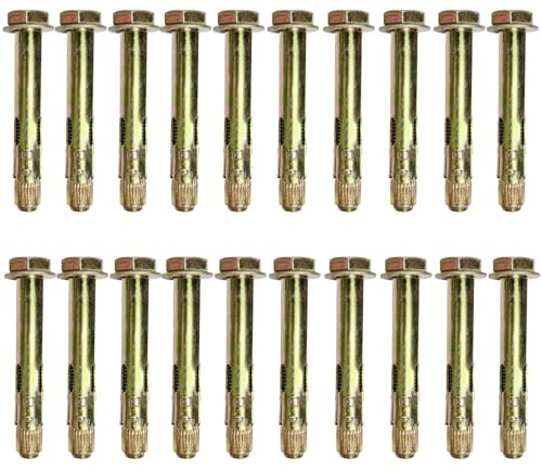 YKUKIZEE 20Pcs Anchor Sleeve Bolts M12x100 mm, Heavy Duty Expansion Screw Bolts, Hex Nut Concrete Anchor Bolt Carbon Steel for Masonry Brick Cavity Wall Fixings