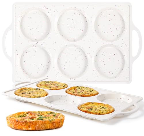 CAKETIME Jumbo Muffin Top Pan Non Stick,4 Inch Metal Frame Round Egg Baking Pan for Oven English Muffins, Whoopie Pies, Corn Bread, Egg Bites, Breakfast Sandwiches Tarts 2 Confetti