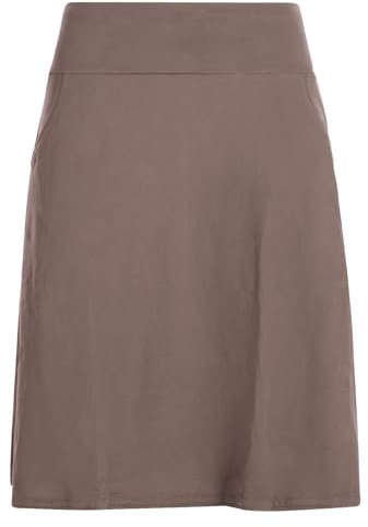 Vishes - Vêtements alternatifs - Jupe pour femme - Longueur genou - Coton bio - Taille large - Jupes en jersey basique, kaki, 38