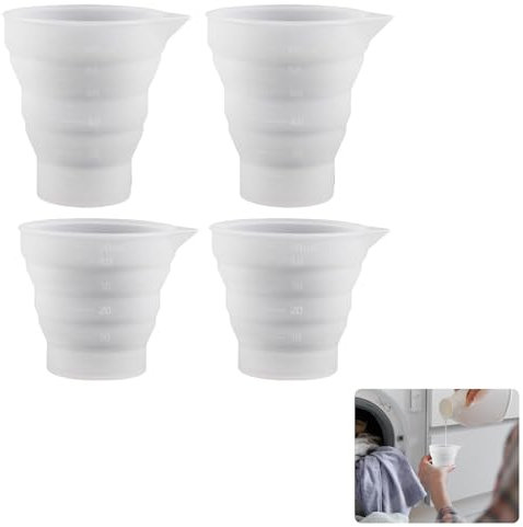 4PCS Silicone Laundry Dosing Ball for Liquid Detergent,Foldable Silicone Measuring Cups with Graduation Marks,Reusable Laundry Liquid Dispenser,for Laundry,Baking & Labs,Etc(50ml & 100ml)