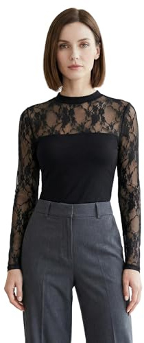 Top in maglia da donna Abito sexy da donna Top trasparente Abito da sera, elegante top nero a maniche lunghe, abbigliamento Top in maglia Maglietta in maglia (IT, Testo, XXL, Regular, Regular)