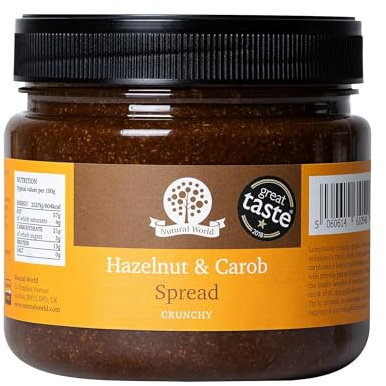 Nutural World - Crunchy Hazelnut and Carob Spread (1kg) - Great Taste Award Winner