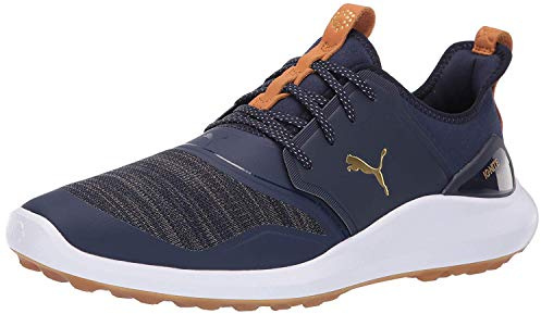 Puma Golf Men's Ignite Nxt Lace Golf Shoe, Peacoat-Puma Team Gold-Puma White, 11 M US