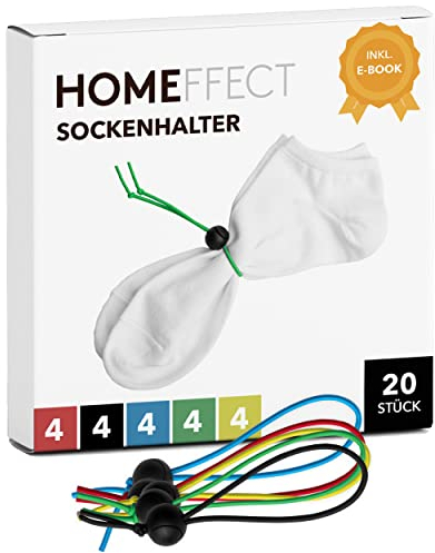 NEU: Homeffect Sockenhalter - Die verbesserten Sockenklammern für Waschmaschine und Trockner - Sockenhalter Waschmaschine Clips - Paarungshelfer - Socken waschen Organizer und Socken Sortierhilfe