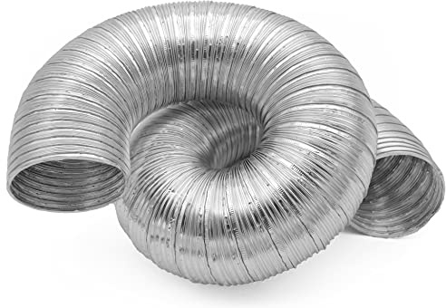 H&C VENT 125mm / 5 inch Ducting Pipe │ Flexible Aluminium Tube │ Aircon Duct Hose │ Ventilation Flex Exhaust Pipe │ Tumble Dryer, Gas Cooker, Extractor Fan, Air Conditioning Conditioner (Air con, AC)