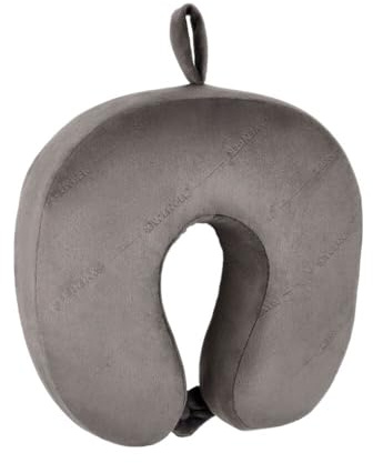 WENGER Nackenkissen, Ergonomisches Reisekissen, Flugzeug, Memory Foam, Waschbarer Bezug, Grau, 611884