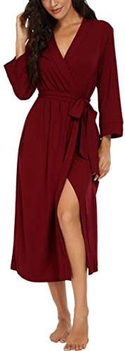 PrinStory Women Long/Short Bathrobe Knit Kimono Robes Soft Womens Dressing Gowns Casual Ladies Loungewear
