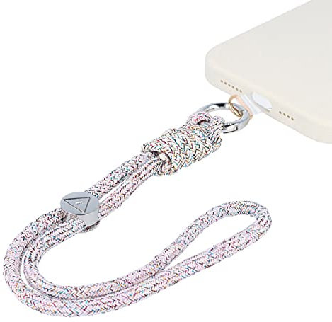 Pulsera + Adaptador para el móvil. [EL Accesorio DE Moda]. Colgantes de Mano para Móvil y Accesorios. [PULSERADE CORDÓN Premium DE MÓVIL DE Colores]. (Brillo - Plata)