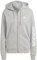 adidas Damen Essentials Linear Full-Zip French Terry Hoodie, Medium Grey Heather/White, M