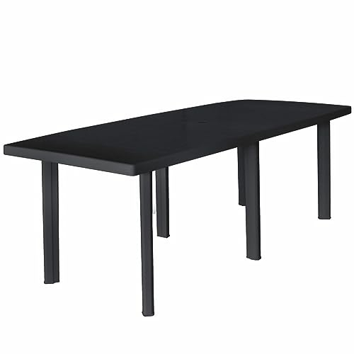 Camerina Gartentisch Anthrazit 216 x 90 x 72 cm Gartentisch Ausziehbar TerrassenmöBel Tisch Outdoor Balkontisch Garten MöBel DraußEn Kunststoff