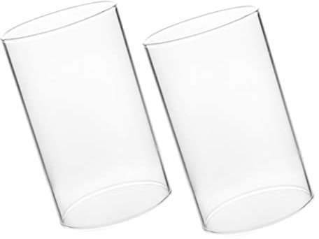 Uonlytech 2 Piezas Pantalla a Prueba De Viento Reemplazo De Pantalla De Lámpara De Vidrio Cubierta De Vela Sin Fondo Portavelas De Escritorio Cubiertas De Tubo De Vela Jarrón Enchufe Cristal