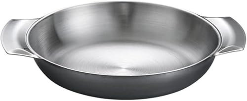 Pentole for pasta Pentola in acciaio inossidabile Padella a doppio manico Padella multifunzione for paella Pentola in stile coreano Padella for cucina Padella for induzione Wok(23.5X18X3.6CM)