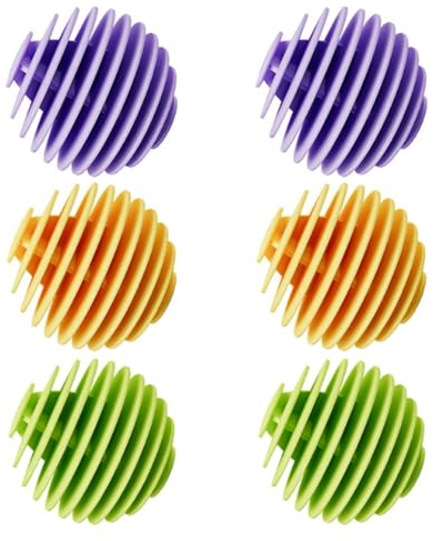 Energy Saving Dryer Balls Silicone Laundry Balls for Home Washing Machine Quick Drying Non-Melt New Softer Material Tumble Dryer Ball Clothes Will Come Out Soft Fluffy (2 Purple/Yellow/Green Each)