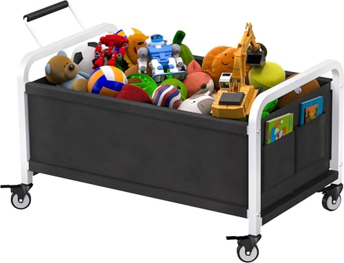 Ardier 80L Large Kids Toy Box with Wheels, Toy Chest Storage Organizer for Toddlers, Boys, Girls, Toy Storage Bin for Stuffed Animals, PlayRoom, Bedroom, Nursery, Living Room, White