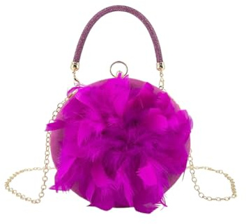 MODELISA - Bolso Clutch De Fiesta Cadena De Hombro Diseño Circular Boda Evento Ceremonia Para Mujer (Fucsia)