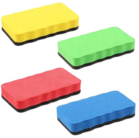 4 Pcs Whiteboard Eraser Magnetic, 4 Colors White Board Rubber,