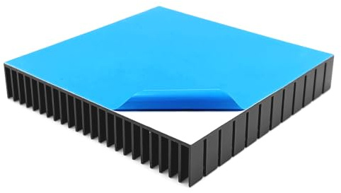 120 mm stor aluminiumkylfläns 120 x 120 x 20 mm/4,72 x 4,72 x 0,79 tum/kylfläns med värmeledande självhäftande tejp fyrkantig kylare för WiFi-router kylbas och strömförsörjning IC-grafikkortsminne