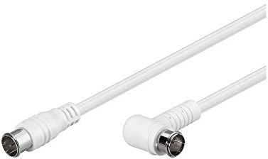 goobay SAT Antennenkabel 2.5m gewinkelt, Koaxialkabel mit 90 Grad F-Quick-Stecker für TV und Receiver, doppelt geschirmt mit 80dB - 67348