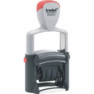 Trodat 2-farbiger Druck selbstfärbender Datumstempel 3 Texte, 41 x 24 mm, Gummi