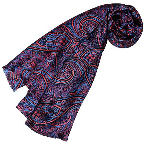 LORENZO CANA High End Luxus halsduk 100 % siden i harmoniska färger tryckt dubbelsidig sidenhalsduk tyg Dandy Style 30 x 160 cm