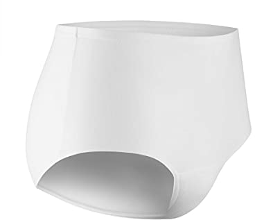 PROTECHDRY Waschbare Frauenhöschen aus Baumwolle für Harninkontinenz mit absorbierendem Bereich an der Vorderseite (Weiß, S)