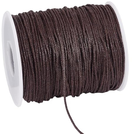 PH PandaHall 91m Filo di Cotone Cerato 1mm Filo Cerato Marrone per Bracciali, Cordoncino Cerati per Collane Perline Bigiotteria Creazione di Gioielli Macramè Artigianato Fai Da Te
