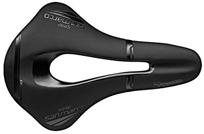 Selle San Marco - Shortfit Open-Fit Carbon FX Wide, Saddle for Road, MTB and Gravel Bikes, with Reduced Length and an Alloy Steel Rail - Black