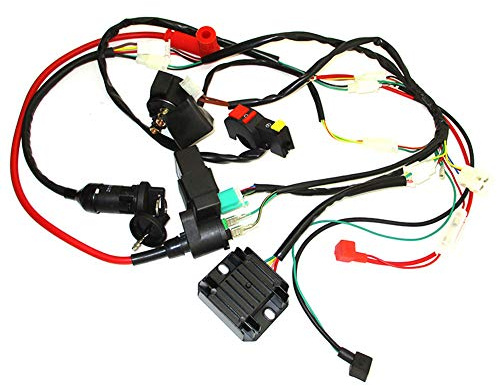 STONEDER Faisceau de câblage avec interrupteur à clé et kit CDI pour Zongshen 190 cc 2 valves refroidi à l'huile Démarrage électrique Pit Bike