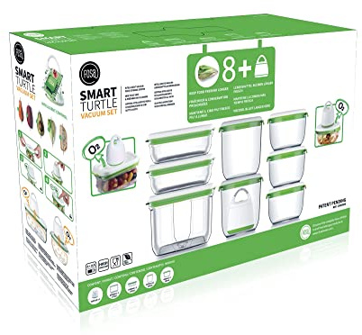 Kit de Démarrage Prime 2-en-1, Série Spéciale : pompe sous-vide TURTLE, set de 5 récipients ronds et 3 rectangulaires