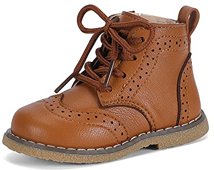 MASOCIO Stivali Bimbo Stivaletti Bambino Scarpine Primi Passi Bimba Bambina Scarpe da Festa Sera Scuola Antiscivolo Taglia 25 Marrone (CN 26)