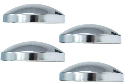 Semi Truck Hub Covers - 4 x Chrome Metal 8 Dome Style Hub Caps Dome Semi Truck Rear Wheel Covers