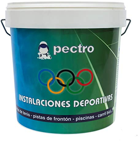 PECTRO Pintura pistas deportivas - Pintura para pavimentos instalaciones deportivas en colores verde rojo gris blanco azul (GRIS, 14 LIitros)
