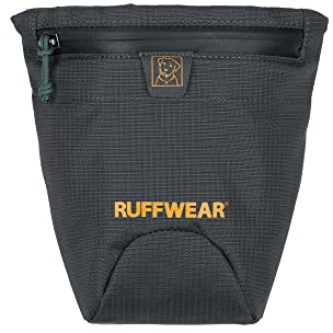 RUFFWEAR Pack-Out-Tasche, Hundekotbeutel-Rollenspender, Stoffgürteltasche, hält Hundekotbeutel, kleine leichte wasserdichte freihändige Bauchtasche, Reißverschlusstaschen, Basalt Gray, Medium
