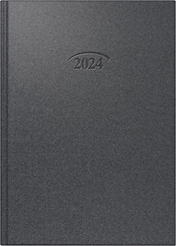 BRUNNEN Tageskalender Modell 765 2024 1 Seite = 1 Tag Blattgröße 14,3 x 20,2 cm vulkanschwarz