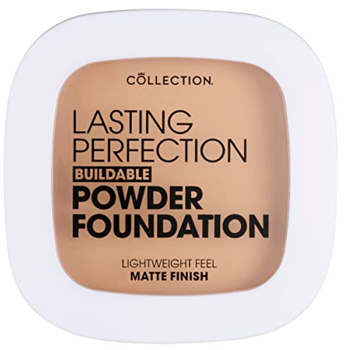 Collection Cosmetics, Lasting Perfection Buildable Powder Foundation, Medium Coverage, Lightweight Feel, Matte Finish, Biscuit, 7.5g
