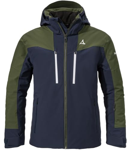 Schöffel Herren Ski Jacket Tanunalpe M, wasserdichte und atmungsaktive Skijacke, Outdoorjacke mit Schneefang und abnehmbarer Kapuze, navy blazer, 58