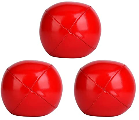 equlup Balles De Jonglage en PU, 3 Pièces, Kit De Balles De Jonglage étanches, Légères, pour Débutants Et Professionnels(Rouge)