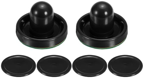 PATIKIL 75 mm Air Hockey Pushers och Air Hockey Pucks, handtag paddlar ersättningstillbehör för spelbord (2 Pushers med dynor, 4 puckar)