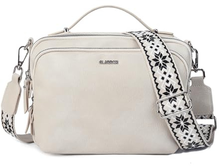 Gladdon Borsa a Tracolla da Donna Con 3 Scomparti Capienti - Cinghie Regolabili e Rimovibili in Tessuto Jacquard - Alla Moda