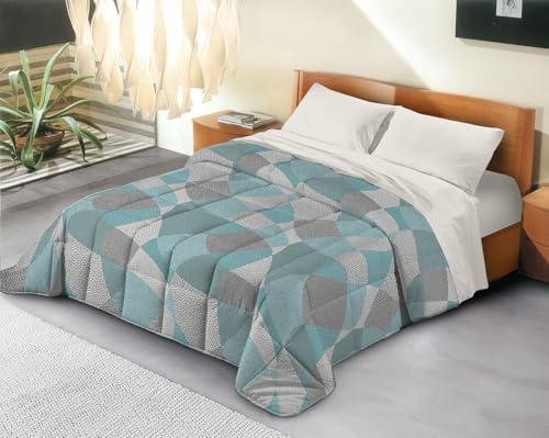 Banzaii Trapunta Matrimoniale 260x260 cm Invernale in Ecopiuma da 380 gr/mq calda e morbida – Piumone Invernale Anallergico e Traspirante – Prodotto in Italia –Francesca Verde