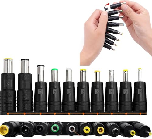 8-i-1 universell DC-nätadapter, 5,5 x 2,1 mm uttag till kontakt DC ihålig kontakt adapter för bärbar dator strömförsörjning, med hane hona DC-anslutning (10pcs)