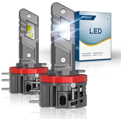 Sinoparcel H15 LED Ampoule de Phare, Lampe au Remplacer Halogène pour Voiture, Blanc 6500K DC 12V, Lot de 2